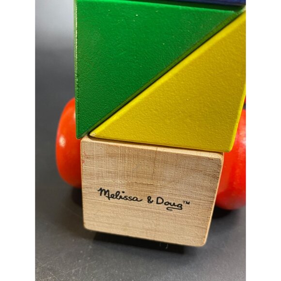 Melissa & Doug Wooden Stacking Train Toy Railroad 17 Piece Play Set - Picture 2 of 16